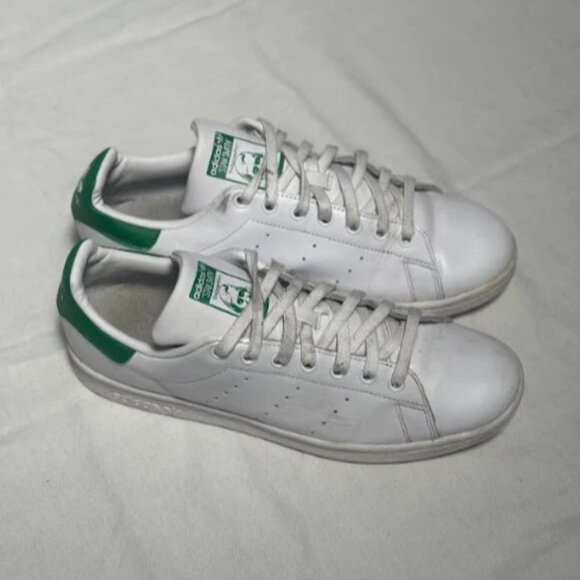 Adidas Stan Smith White Leather Sneakers Shoes Fairway Green 10 - Picture 2 of 7
